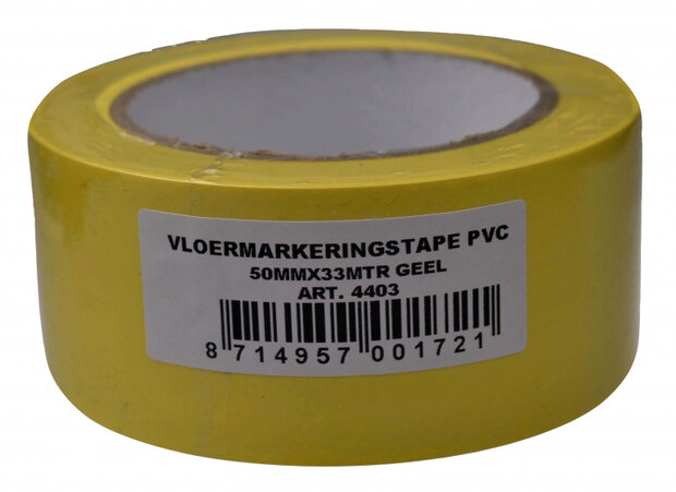 vloermarkeringtape 50 mm x 33 m PVC geel