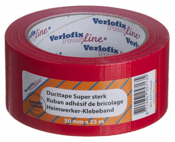 duct tape supersterk 50 mm x 25 m PVC rood