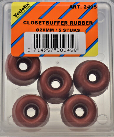closetbuffer schroefbaar 20 x 10 mm rubber rood 5 stuks