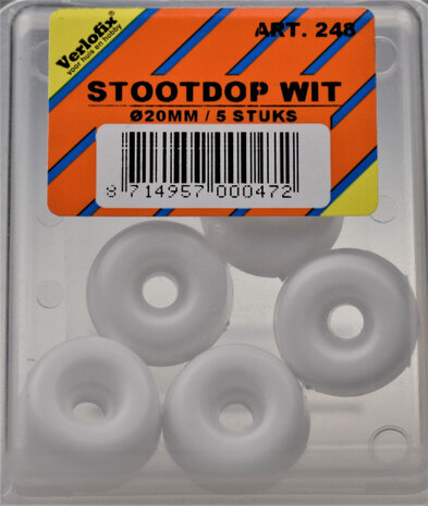 stootdop schroefbaar 20 x 10 mm wit 5 stuks