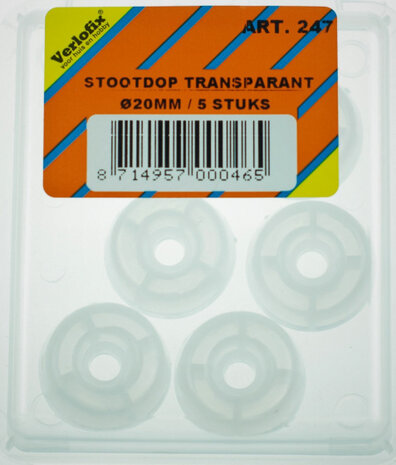 stootdop schroefbaar 20 x 10 mm transparant 5 stuks