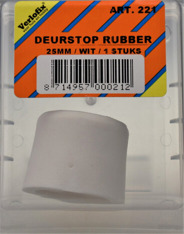 deurstopper 2,5 cm rubber wit