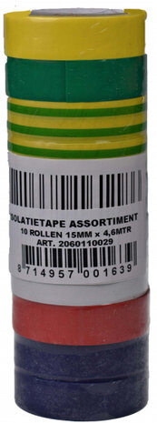 isolatietape 15 mm x 4,6 m PVC 10 stuks