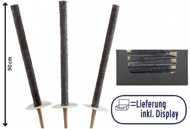 fakkel wasbrander 50 cm zwart 3 stuks