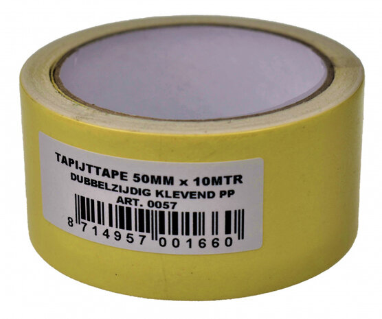 tapijttape dubbelzijdig 50 mm x 10 m polypropyleen wit