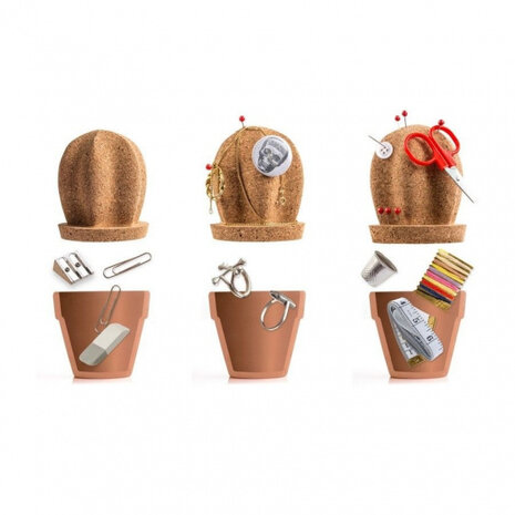 bureauaccessoire Cactus 7 x 13 cm kurk bruin