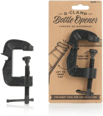 flesopener G-Clamp 26 x 12 cm gietijzer zwart
