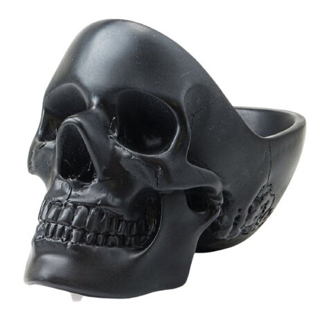 bureau organizer Skull 12,5 x 16 cm polyresin zwart