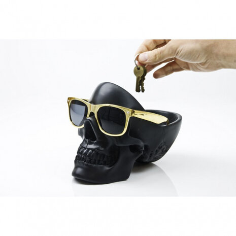 bureau organizer Skull 12,5 x 16 cm polyresin zwart