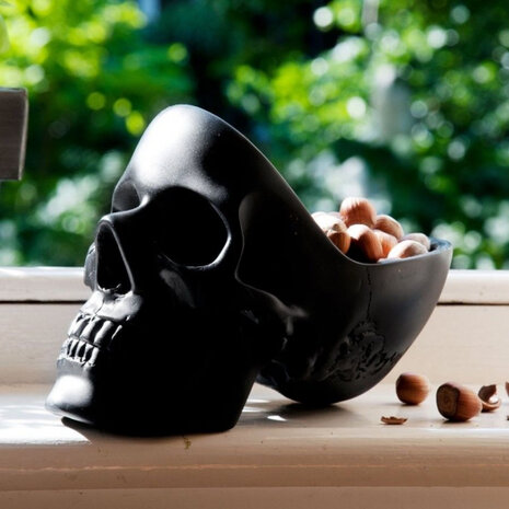 bureau organizer Skull 12,5 x 16 cm polyresin zwart