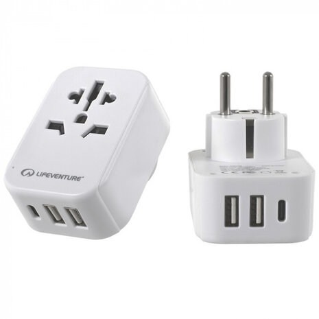 reisadapter USB Europa 75 mm wit