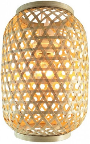 lampenkap hangend 20 x 28 cm riet lichtbruin