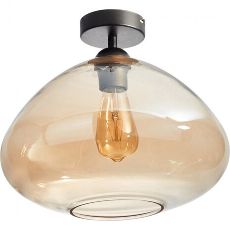 lampenkap hangend 30 x 25 cm glas bruin