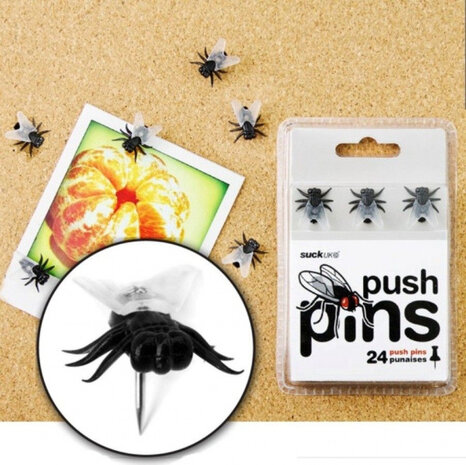 punaises vliegen 1 x 1,4 cm staal zwart 24 stuks