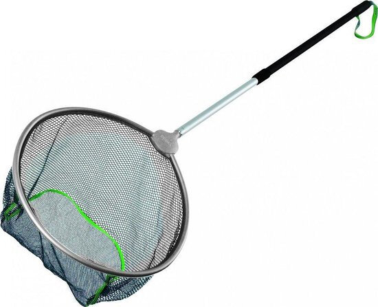 schepnet met telescopische steel rond 35 cm zwart