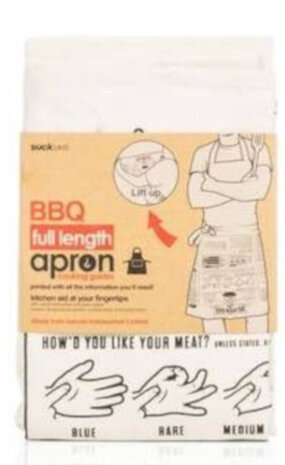 barbecueschort 89 cm katoen cr&egrave;me/zwart one-size