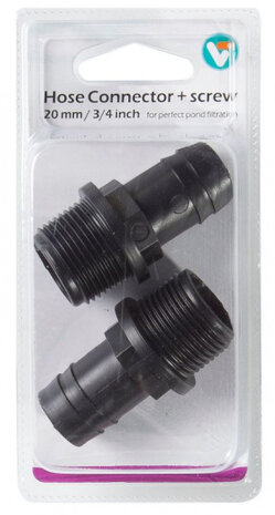 slangtule VT met schroefdraad 20 mm 3/4 inch zwart 2 stuks
