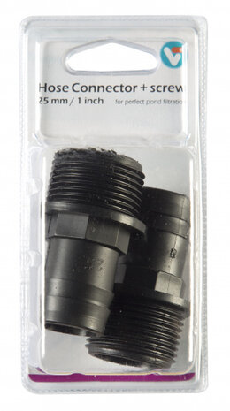 slangtule met schroefdraad 25 mm 1 inch zwart 2 stuks