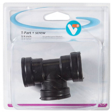 T-stuk met schroefdraad 3/4 inch zwart