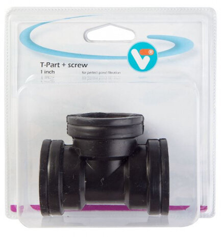 T-stuk met schroefdraad 1 inch zwart