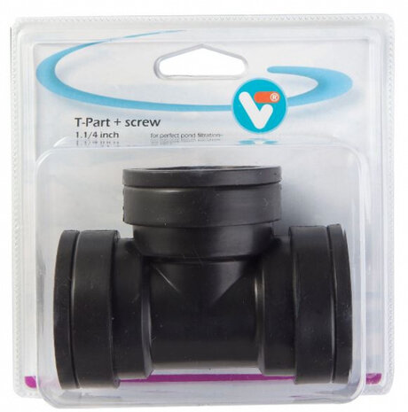 T-stuk met schroefdraad 1.1/4 inch zwart
