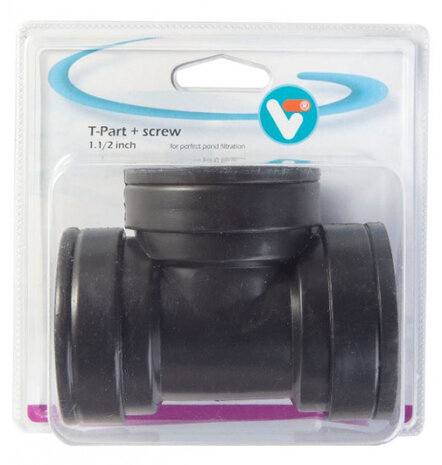 T-stuk met schroefdraad 1.1/2 inch zwart