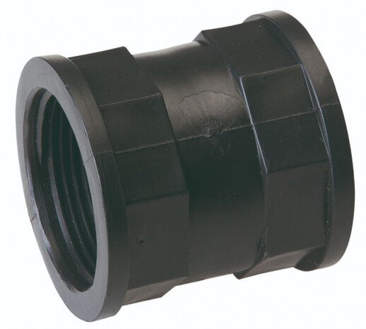 verbindingsstuk VT met schroefdraad 3/4 inch zwart