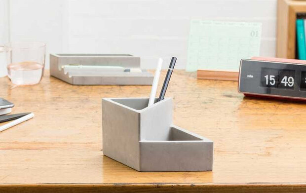 pennenhouder 9,5 x 10 cm beton grijs
