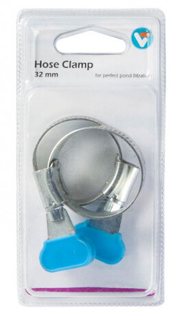 slangklem VT met vleugelmoer 32 mm RVS zilver 2 stuks