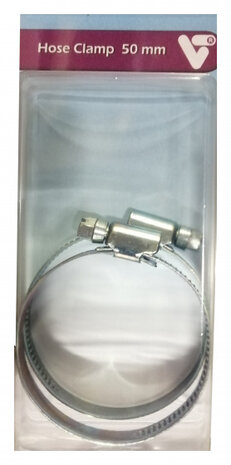slangklem VT met vleugelmoer 50 mm RVS zilver 2 stuks