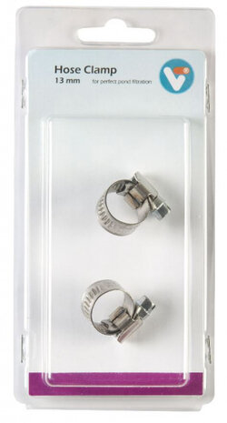 slangklem VT met vleugelmoer 13 mm RVS zilver 2 stuks