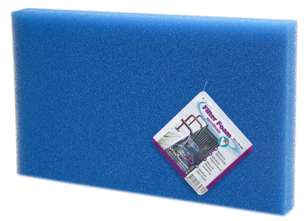 filterschuim gemiddeld VT 100 x 50 x 2 cm foam blauw