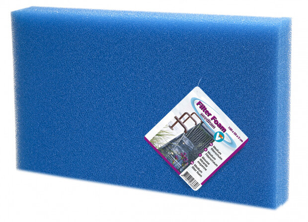 filterschuim gemiddeld VT 100 x 50 x 5 cm foam blauw