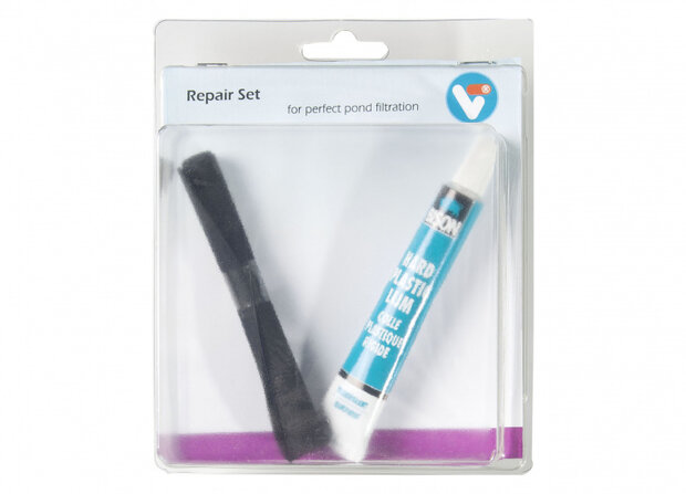 vijverfolie reparatie set VT PVC zwart 2-delig