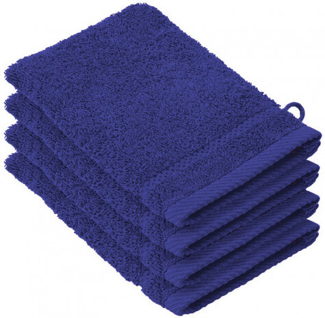 washandjes Stephanie 21 x 15 cm blauw 4 stuks