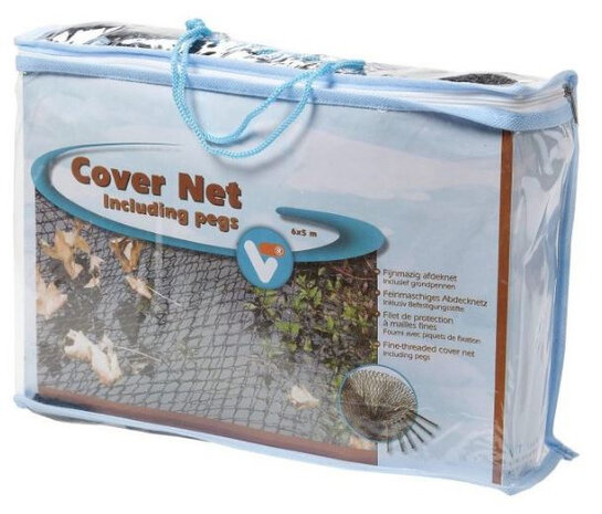 afdeknet VT met grondpennen 6 x 5 meter polyester zwart