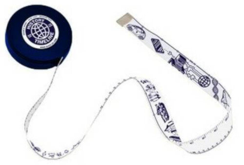 meetlint History zelfklevend 3 meter blauw/wit