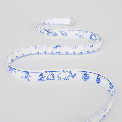 meetlint History zelfklevend 3 meter blauw/wit