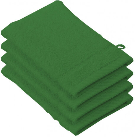 washandjes Stephanie 15 x 21 cm groen 4 stuks
