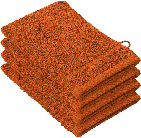 washandjes Stephanie 21 cm oranje 4 stuks