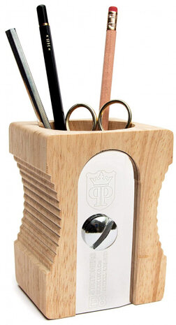 pennenhouder puntenslijper 8,5 x 12 cm hout naturel