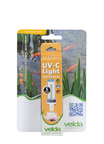 pl-lamp UV-C 5 Watt 10 cm glas zwart