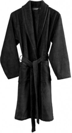 badjas Gentle heren katoen zwart maat XL