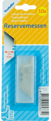 reservemes voor uitschuifmes 19 mm RVS zilver 10 stuks