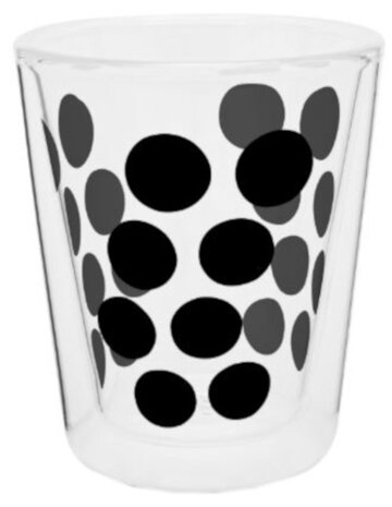 koffieglas Dot Dot dubbelwandig 200 ml glas zwart
