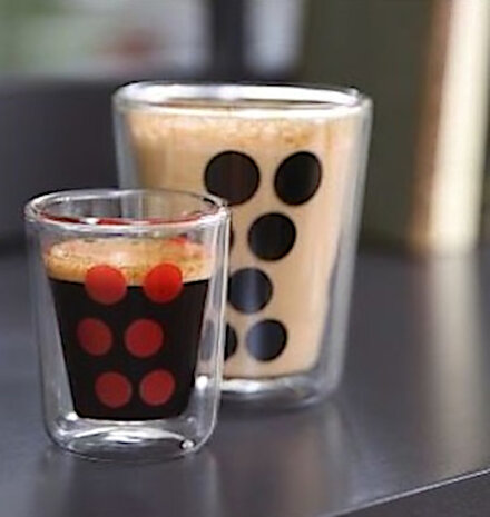 koffieglas Dot Dot dubbelwandig 200 ml glas zwart