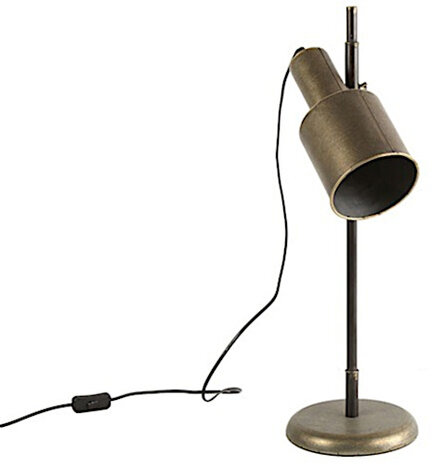 leeslamp Logan 40w 30 x 64,5 cm staal goud