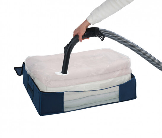 vacu&uuml;mzak Soft Box M 65 x 50 x 15 cm polyester blauw