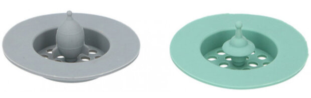 gootsteenfilter 7 cm groen/grijs 2 stuks