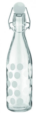 waterfles Dot Dot 1 liter 32 cm glas wit